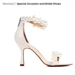 Elegant Pearl-Embellished Cream Heels